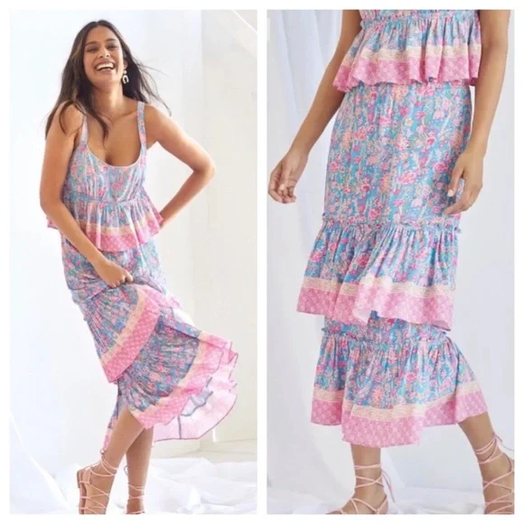 Plenty by Tracy Reese Meadow Tiered Midi Skirt - Picture 1 of 15